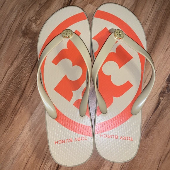 🚫SOLD🚫Tory Burch Orange and Tan Sandals - Picture 1 of 15